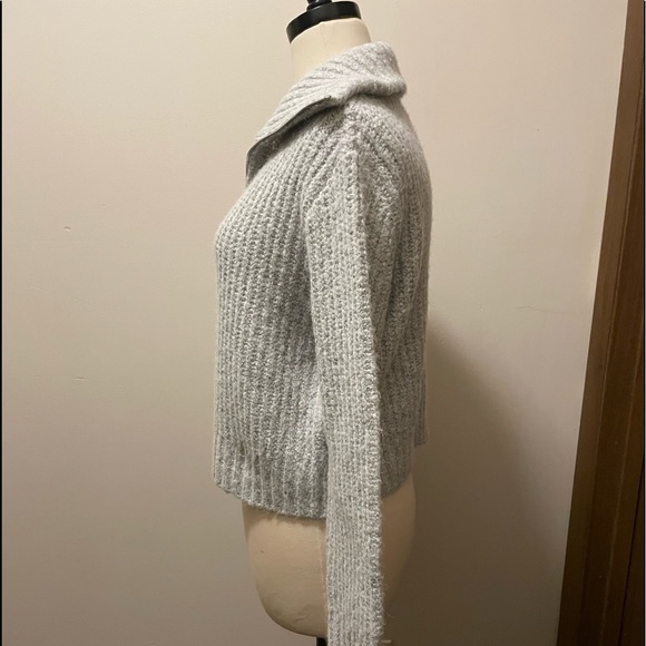Sincerely Jules Zip Front Sweater Gray - Picture 3 of 6